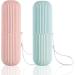 2Pcs Portable Toothbrush Travel Case - Ideal Travel Holder with Strap for Business & Camping Trips | Secure Toothbrush Storage - Buy Online on GoSupps.com