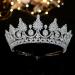 Aoligrace Luxury 5A Level Cubic Zirconia Bridal Tiaras for Wedding Quinceanera CZ Crowns Pageant Headpiece Hair Accessories A-Silver