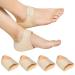 Heel Protectors Heel Cups for Heel Pain (4PCS Beige) Adjustable Breathable Heel Support Heel Cushion Heel Cups for Plantar Fasciitis Tendinitis Heel Spur Aching Feet Relieve for Women