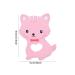Shop Durable Baby Teether - Silicone Cat Shaped Teething Ring for Toddlers | Pink - Safe & Easy to Clean - Buy Online on GoSupps.com