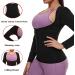 Women's Sauna Suit Sweat Body Shaper Jacket - Hot Waist Trainer Long Sleeve Zipper Shirt - Black - Size Large - Buy Online on GoSupps.com