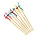 FRCOLOR 12pcs Cartoon Ear Wooden Handles for Ear Wax Removal Safe and Non-Toxic Random Color