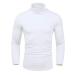 Amussiar Men's Turtleneck T-Shirt Slim Fit Long Sleeve Basic Thermal Casual Pullover Shirts White Medium