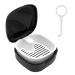 Swirlcolor denture container portable braces with sieve plastic retainer cleaning case incorrect teeth container with aligner removal tool -black