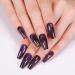 Press On Nails - Midnight Purple | Dark Glitter Velvet Coffin Nails | 24 Reusable Cat Eye Design for Women and Girls - Buy Online on GoSupps.com