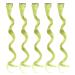 5 pieces of colored hair extensions highlights colorful clip-in hair extensions 21.7 inch especially synthetic hair parts for women girls stylish colored (arctic green)