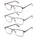 CRGATV 3-Pack Reading Glasses for Men Blue Light Blocking Metal Full Wide Frame Computer Readers Anti UV/Eye Strain/Glare ( +2.0 Magnification Strength ) 3 Pacx Mix Colors (Black Brown Metalgun) 2.0 Magnification