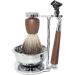 HRTC Men's Shaving Brushes Set - 3 Natural Roof Hair with Stainless Steel Foam Cup - 13x14cm Silver | Premium Grooming for Men - Buy Online on GoSupps.com