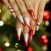 Vatocu Christmas Snowflakes Glitter False Nails - 24pcs Long Xmas Press on Nails for Women and Girls - Buy Online on GoSupps.com