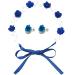 OIIKI Bridal Headband Crystal Navy Blue Flower Crown Wedding Headpiece with Earring  Bride Hair Accessories Blue Rose Crown  Hairpiece Hair Vine for Women Girls