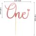 Arthsdite One Cake Topper with Heart Baby First Birthday Cake Decorations for Baby Shower Boys Girls Kids 1st Birthday Party Decorations Supplies - Rose Gold Glitter - Buy Online on GoSupps.com