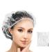 G2plus 100 pieces disposable shower hood individually wrapped 44cm plastic shower cap hair protection hair hood for salon spa trip hotel shower