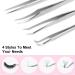 4PCS Stainless Steel Eyelash Extension Tweezers Set for DIY Lash Application and Removal - Eyebrow Nippers and Applicator Tool - Buy Online on GoSupps.com
