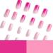 FEIlei 24Pcs Long Press on Nails Coffin French Fake Nails Tip Gradient Acrylic Nails Glossy False Nails for Women Girls - Buy Online on GoSupps.com