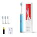 Electric Toothbrush Soft Bristle Waterproof Whitening Automatic Toothbrush for Adults Children (Blue (Battery))