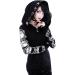 Punk Gothic Black Hoodie with Eyelet Zip-up - Women's Oversized Coat (4X-Large) - Buy Online on GoSupps.com