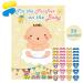 Hooqict Pin The Pacifier On The Baby Game  Baby Pacifier Games Poster with 72pcs Pacifiers Stickers Baby Shower Games Party Favors Girls Boys Kids Birthday Party Supplies