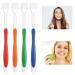 4-Piece Three-Sided Sensory Toothbrush Set for Kids - Soft Bristles, Complete Teeth and Gum Care - Autism-Friendly Design in Green, Blue, Yellow, Red - Buy Online on GoSupps.com