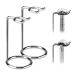 Linkidea 2 pieces of stainless steel razor-plane stand brush-razor holder deluxe razor-based base brush and razor holder stand with a non-slip base (1 interest) short-silver-2 pack