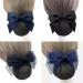 JIHUOO Bow Hair Clip with Net - Stylish Black Hair Accessories for Women & Ladies | Perfect Bun Cover and Hair Clips - Buy Online on GoSupps.com
