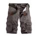 NOLDARES Shorts for Men Casual Summer Solid Color Outdoor Cotton Shorts Waist Belt Knee Length Cargo Short Pants Gray 4X-Large