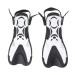 BOLORAMO Swimming Fins Diving Fins for Adults 1 Pair PP and TPR for Open Water (Black and White 6-8 37-41)
