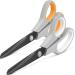 2 Pack 8 inch Scissors Forvencer Non-Stick Titanium Scissors Sharp Heavy Duty Scissors with Comfort Grip All-Purpose Scissors for Kitchen Home School Office Craft Scissors for Art DIY 2 Grey/White & Grey/Orange