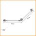 Angled Grab Rail Safety Support Rail Stainless Steel Chrome Grab Bar for Bathroom (Color : White) (White) - Buy Online on GoSupps.com