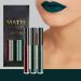3Pcs Dark Green Army Green Cherry Red Matte Lipstick Lip Stain Set - Long Lasting & Waterproof Lipstick Set (Set08) - Buy Online on GoSupps.com