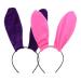 Uonlytech 2pcs Bunny Ears Headband Cute Easter headband Purple and Pink Satin Bunny Ears for Cosplay Party Easter Holiday Birthday Assorted Color 2