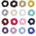 Pack of 16pcs Cotton Hair Scrunchies Single Jersey Solid Color Ponytail Holders Elastic Hair Ties for Women Accessories Mix Colors