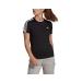 adidas Women's Essentials Slim 3-Stripes Long Sleeve T-Shirt (1 Pack) M Black/White