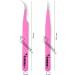 ZAMAHA UK Japanese Stainless Steel Lash Extension Tweezers - Boot Shape Curved 3D 4D 6D Angled Tip Precision tools (Pink) - 2PCS - Buy Online on GoSupps.com