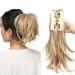 Ponytail Hair Extension 11-12 Inch Clip In Adjustable Curly Wavy Synthetic Hair Bendable for Women