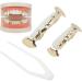 Verdant Touch Hip Hop Teeth Decoration - Reusable Copper False Teeth Set for Halloween & Festivals - Buy Online on GoSupps.com