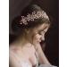 IYOU Pearl Wedding Hair Vine Pink Leaf Bridal Headband Crystal Bridesmaid Bride Hair Piece Accessories for Women(Gold) - Buy Online on GoSupps.com