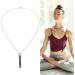 Breathing Necklace for Stress Relief | Fashionable Stainless Steel Anxiety Necklace | Relaxation & Meditation (Black) - Buy Online on GoSupps.com