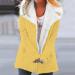 Hanxiulin Women's Fleece Plush Jacket | Warm Zipper Wool Coat | Long Thick Autumn & Winter Down Jacket in Yellow - Buy Online on GoSupps.com