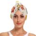 Simple Leaves Flowers Acorn Autumn Hair Towel 2 Pack Super Absorbent Hair Drying Towel Quick Dry Hair Turbans Head Towel with Button Twisty Wrap for Women Girls