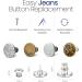 Feedee 8 Sets Jean Buttons Pins - No Sew Jean Buttons for Loose Jeans - Adjustable and Snap Tack Jeans Button Replacement - Buy Online on GoSupps.com