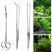 Aquarium Tools Stainless Steel Aquascaping Tools 3 in 1 Aquatic Plants Tweezers Scissors Cleaning Tool Set for Fish Starter Kits & Aquariums Tank Plants Kit (Curved Scissor Kit)