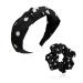 1 Headband 1 Hair Tie Rock Headband Black Headband Polka Dot Headband Women's Rock Hair Accessories Rock Accessories Cross-Knot Headband Women's Polka Dot Headband