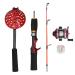 Ice fishing rod roll combo portable winter ice ranger set with fishing cord ice rink ice shovel 56 cm of carbon fiber ice rink for fishing outdoors