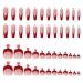 48 Pcs French Tip Square Press on Nails & Toenails Set - White Pink Medium Coffin Glossy False Nails for Women & Girls with Adhesive Glue & Nail File - Buy Online on GoSupps.com