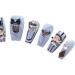 PN-014 Press-On Nails Lacquered 10 Pieces Reusable False Nails Y2K Pastel Goth Disc Crystal Stones Blue - Buy Online on GoSupps.com