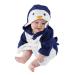 CuteOn Unisex Baby Kids Cartoon Animal Flannel Hooded Bathrobe Pajamas Nightwear 110 Penguin