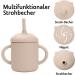 Baby Toddler Snack Cup with Handles | Silicone Sippy Cup & Snack Catcher Combo | BPA-Free & Unbreakable | Beige with 3 Covers - Buy Online on GoSupps.com