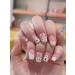 24pcs Easter Rabbit Coffin Fake Nail Cartoon Rabbit 3D Press on Nails Easter Nails Luxurious Nails Acrylic Nails Fake Nails For Women Girls