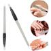 Nail File Stainless Steel with Trimmer Double Side Nail File Black Stainless Steel Double-Sided Nail File Trim Manicure Tool for Hand and Foot Care in Nail Salon Black with Handle - Buy Online on GoSupps.com