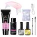 LOUMMRCY polygel nail kit polynail gel kit starter nail extension kit manicure beginner set nail art tools set faster kit 8 pieces pgp008-all-in-one French nail kit salon diy at home pgp008.PGP008.
